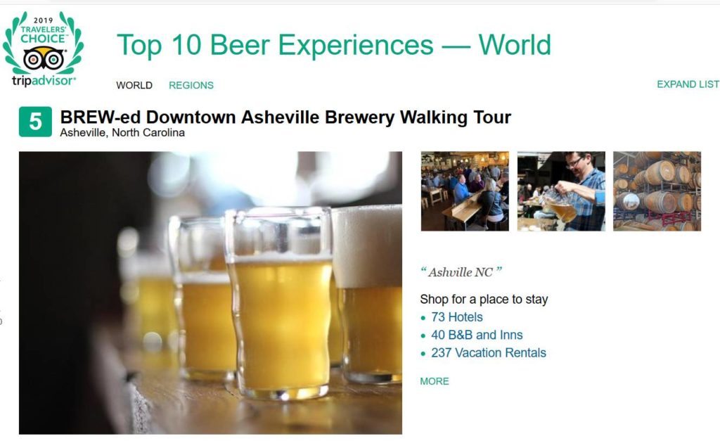 TripAdvisor Brewery Tour Award