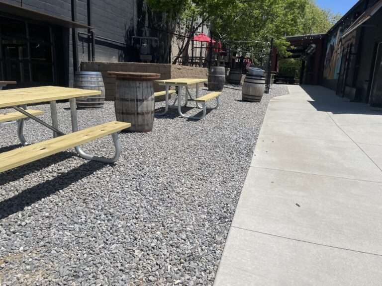 Outside tables at Burial beer in Asheville, NC