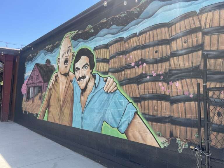 Burial beer Tom Selleck and Sloth mural