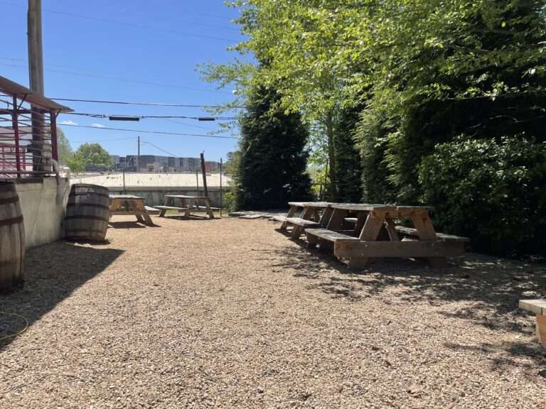 Outside seating at Catawba Brewing Asheville